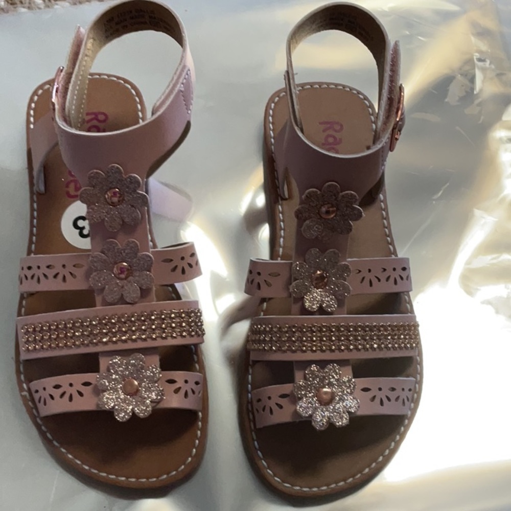 RACHEL SHOES GIRLS GLADIATOR SANDALS SZ 13